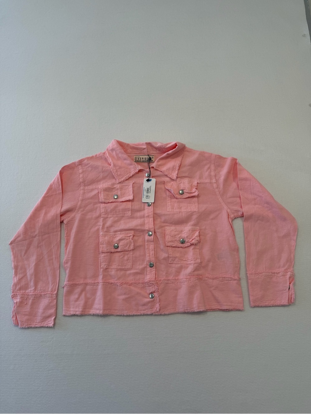 Seaspice Women’s Jacket Medium Baby Pink 100% Peruvian Cotton Brand New